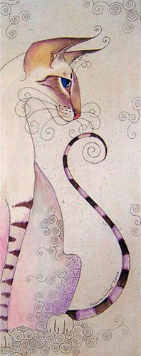 Siamese cat art - print, painting