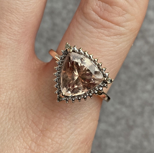 Morganite ring 9ct - morganite,