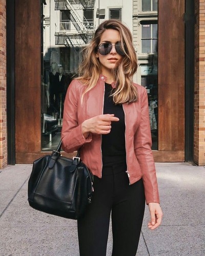 Womens faux leather jacket - faux, pu