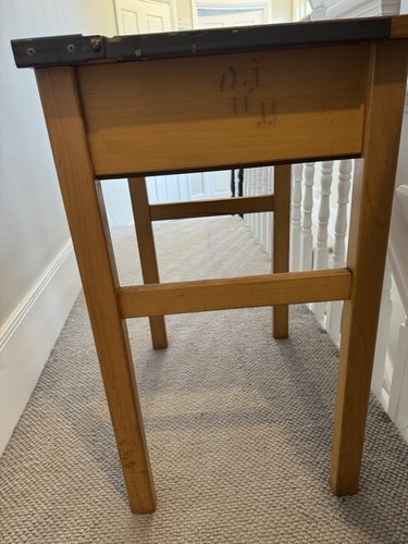 Old wooden school desk - old, with