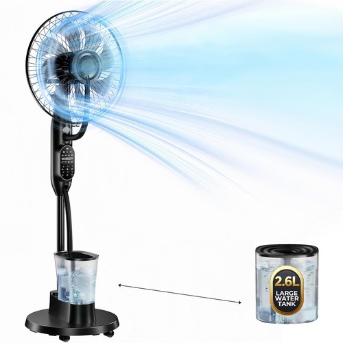 Misting spray pedestal fan - misting,