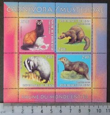 2003 animals weasel badger pine marten otter m/sheet MNH