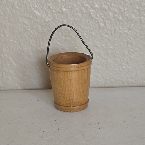 Vtg miniature wooden bucket - miniature,