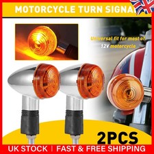 Chrome Motorcycle Turn Signal Blinker Indicator Light For Honda Yamaha UK