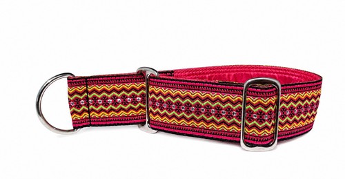 Pink martingale dog collar - pink,