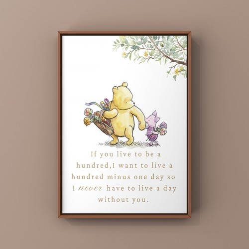 Winnie the pooh art print - a4,
