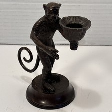 MCM Cast Bronze Monkey Candle