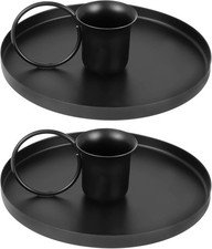 2Pcs Iron Candlestick Holder