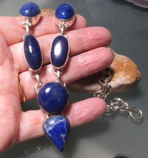 Costume jewellery metal cabochon lapis lazuli 36 gr necklace . UK shipping.