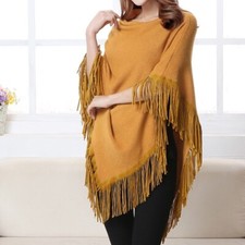 Women Knitted Poncho Wrap