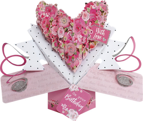 Roses heart birthday pop - roses, pop-up