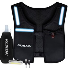 Running Vest Phone Holder Hydration Vest With Water Bottle and led light Unisex 