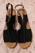 Wedge Mules Black Size 6