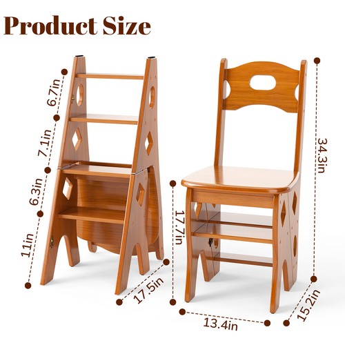 Folding wooden ladder chair - folding,