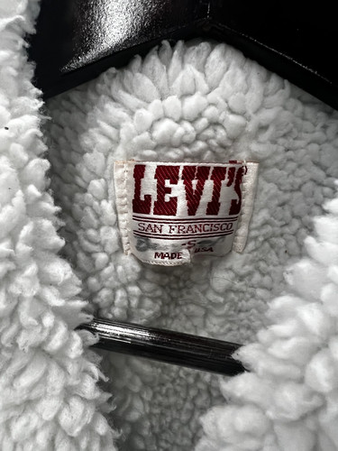 Vtg faux shearling denim - faux,