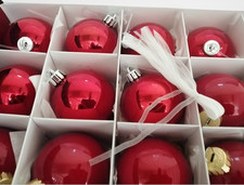Ikea Vinterfint 20 Christmas Red Baubles 6cm Traditional Style Boxed