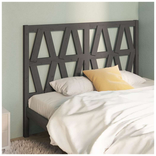 Headboard solid pine - headboard, grey