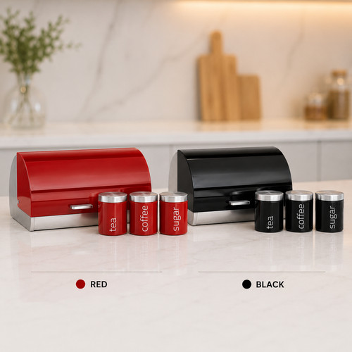Pcs bread bin set tea - 4, coffee