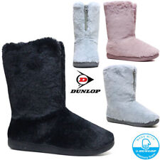 LADIES SLIPPERS WOMEN DUNLOP MEMORY FOAM FUR THERMAL ANKLE BOOTS WARM SHOES SIZE