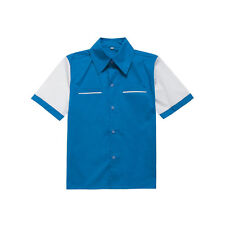  Mens Rockabilly Bowling Shirt Vintage Retro Design Casual Cotton Top Club Wear