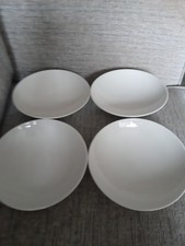 4 X Denby - White 22.5cm Pasta Bowls