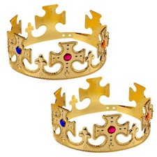 Toyvian 2 Pcs Gold King Crown
