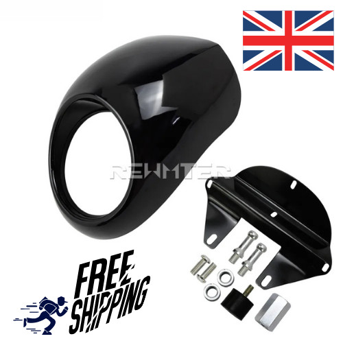 Black headlight fairing mask - black,