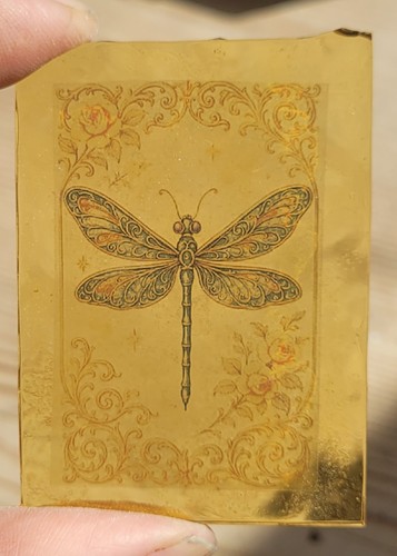 Stained glass dragonfly piece - glass,