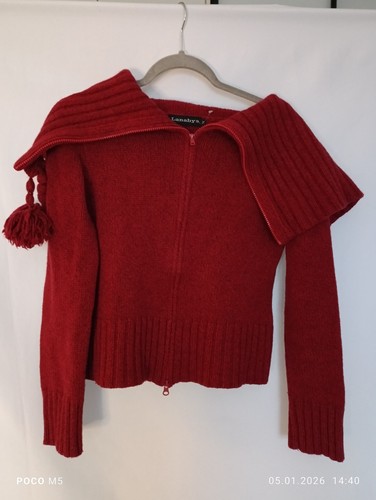 Red lambswool cropped zip - red,