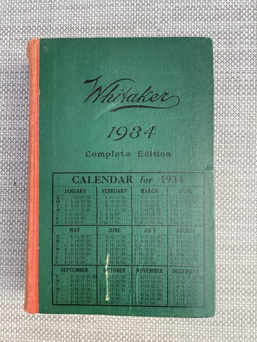 Vintage whitaker almanack - whitaker’s,