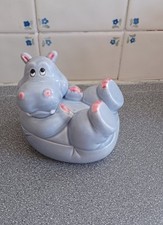 Hippo Soap Box Cute Ceramic Soap Dish with lid Durable Bathroom Shelf  Toilet