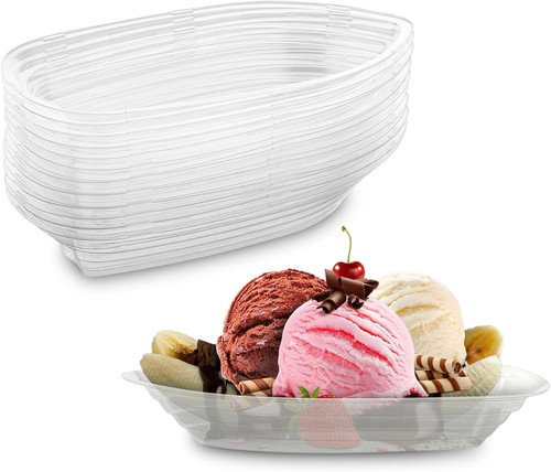 Clear plastic banana split - plastic,