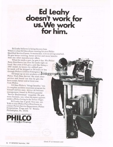 1965 philco service - 1965,