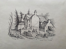 1874 Antique Print; Stone Mill in Sussex after Nibbs