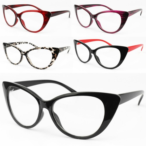 Cat eye clear lens fashion - clear,