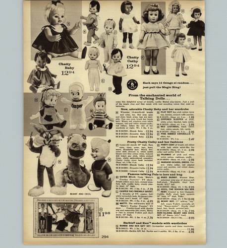 1963 paper mattel - ad, chatty
