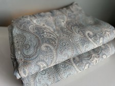 Large Dunelm Duck Egg Novello Art Nouveau Pencil Pleat Lined Heavy Curtains/Pair