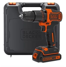 BLACK+DECKER 18V Cordless 1.5Ah Hammer Drill Kit Box BCD700S1KQ-GB See Descripti