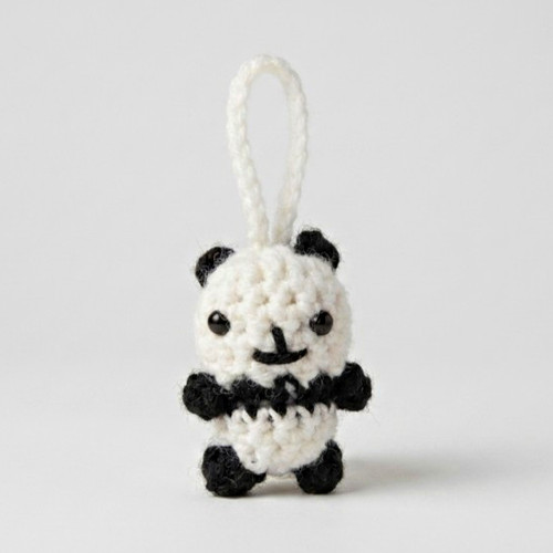 Crochet panda keyring bag - panda,
