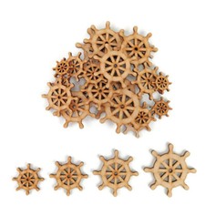 Ship Wheel MDF Craft Shapes Wooden Boat Gift Tags Decoration Embellish Pack sea