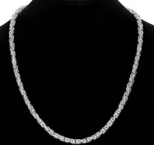 New!!! Solid Silver chain 925 Byzantine Bracelet 4.3 MM Width Necklace Chain