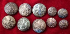 LOT OF 10 x BRITISH ARMY WW2 GENERAL SERVICE BRASS BUTTONS