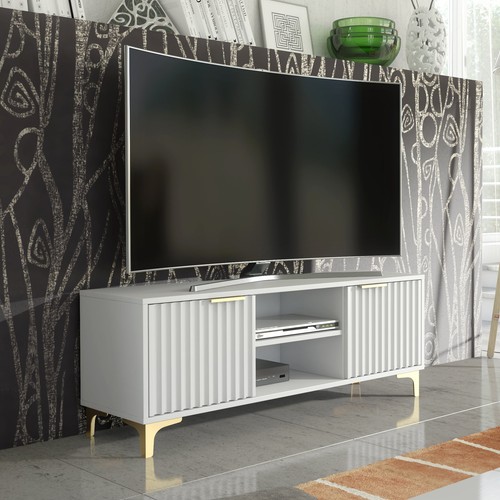 Stand 120cm matt white body - tv,