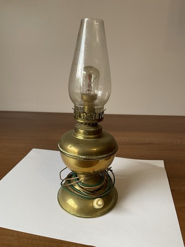 Vintage brass electric oil - electric,