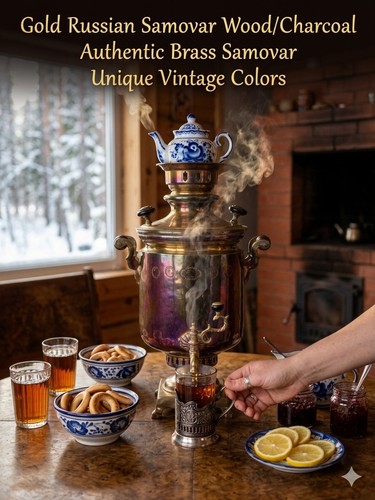 Gold russian samovar - gold,