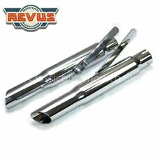 UNIVERSAL MOTORBIKE SILENCERS EXHAUST END CANS CHROME 16" slash cut 