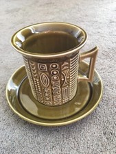 *Sale* Portmeirion Cypher Olive Green Cup & Saucer VGC