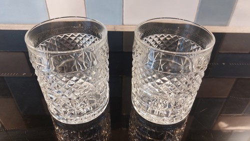 Pair vintage pressed clear - pair,
