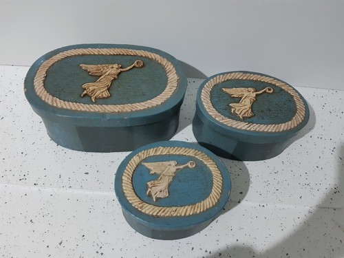French vintage toleware boxes - toleware,