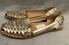 Marks & Spencer gold Flat woven Shoe. UK  4. Brand New  